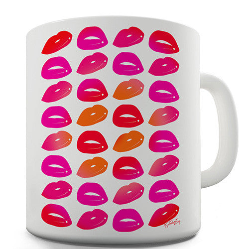 Pink And Orange Lips Novelty Mug