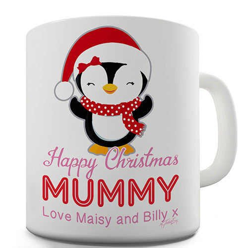 Christmas Mummy Penguin Personalised Mug