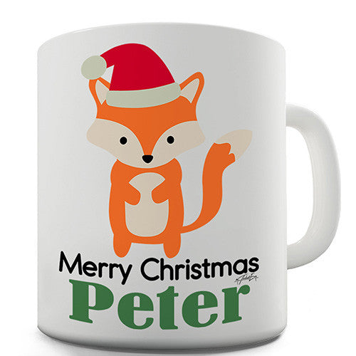 Santa Hat Fox Personalised Mug