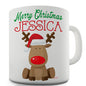 Red Nosed Reindeer Personalised Mug