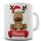 Reindeer Santa Hat Personalised Mug