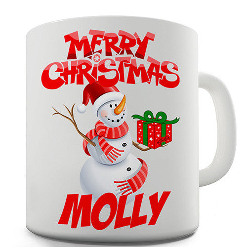 Merry Christmas Snowman Personalised Mug