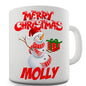 Merry Christmas Snowman Personalised Mug