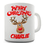 Merry Christmas Reindeer Personalised Mug