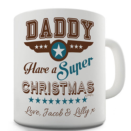 Daddy Wonderful Christmas Personalised Mug