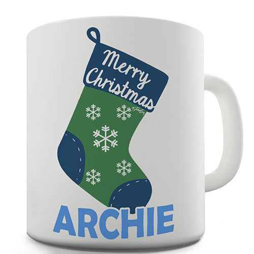 Merry Christmas Stocking Personalised Mug