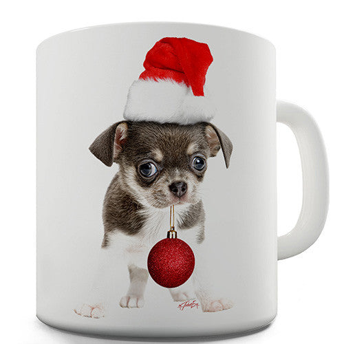 Christmas Bauble Puppy Novelty Mug