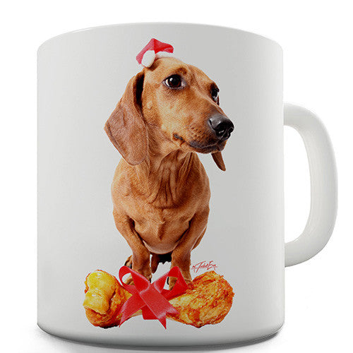 Santa Hat Dachshund Novelty Mug