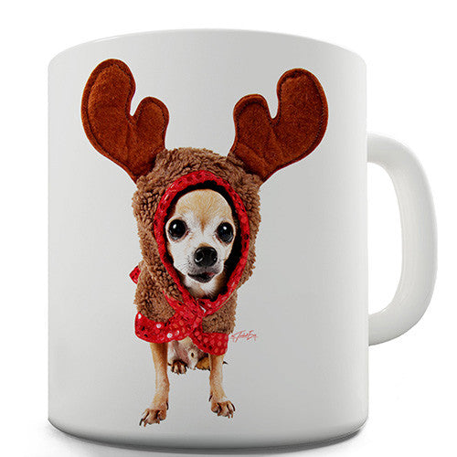 Christmas Reindeer Chihuahua Novelty Mug