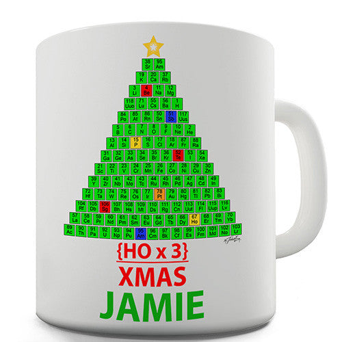 Merry Christmas Periodic Table Personalised Mug