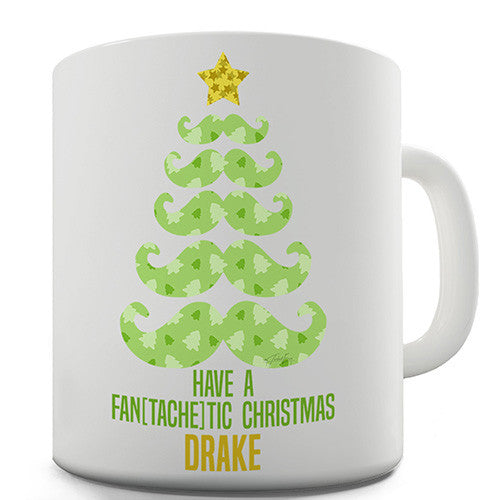 Moustache Have A Fantachetic Christmas Personalised Mug