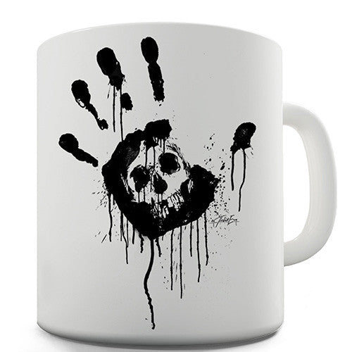 Skull Handprint Novelty Mug