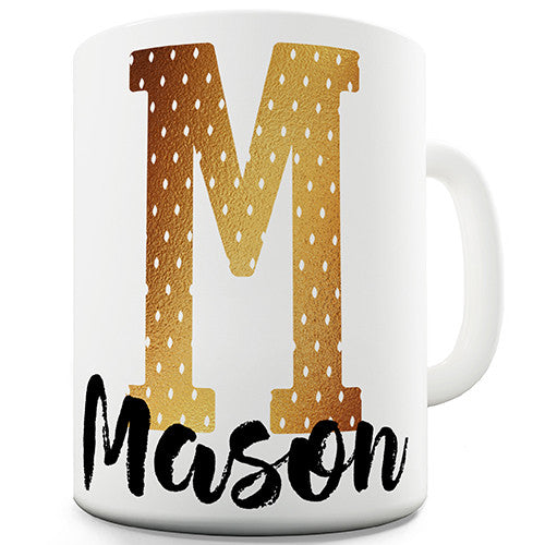 Name And Monogram M Personalised Mug