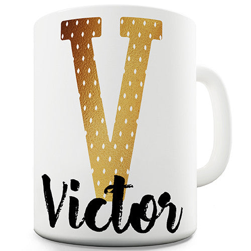 Name And Monogram V Personalised Mug