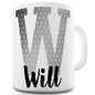 Name And Monogram W Personalised Mug