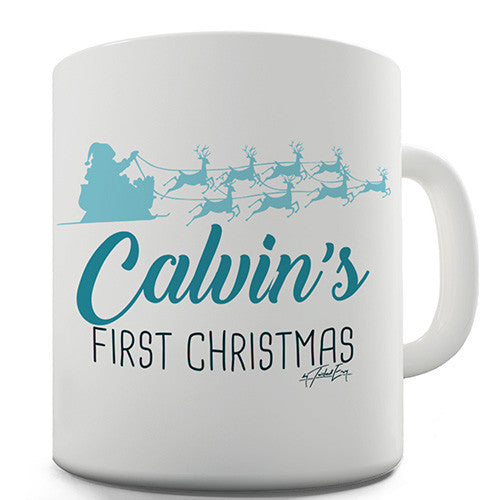 Santa Silhouette First Christmas Personalised Mug