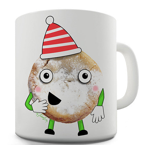 Cartoon Christmas Mince Pie Novelty Mug