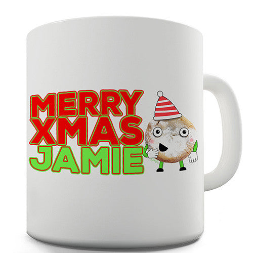 Cartoon Christmas Mince Pie Personalised Mug
