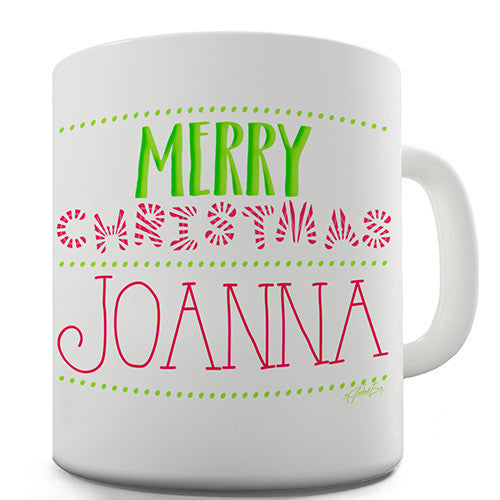 Merry Christmas Candy Stripes Personalised Mug