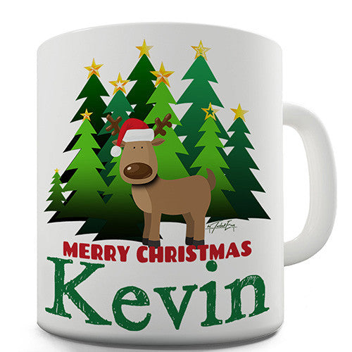 Christmas Trees Reindeer Personalised Mug