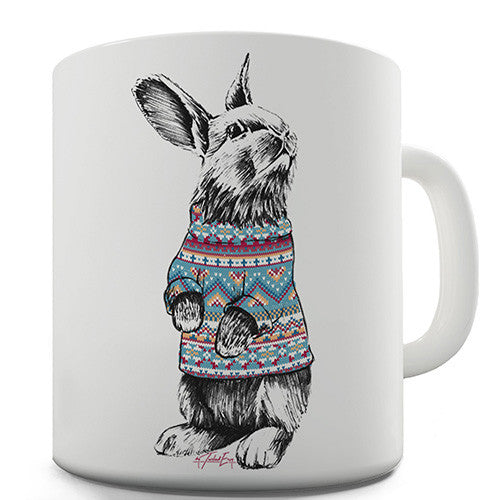 Christmas Jumper Bunny Novelty Mug