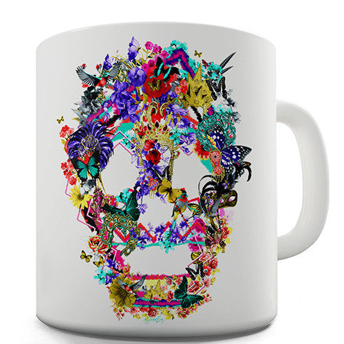 Floral Skull Novelty Mug