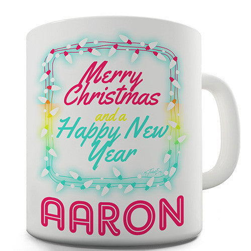 Merry Christmas Lights Personalised Mug