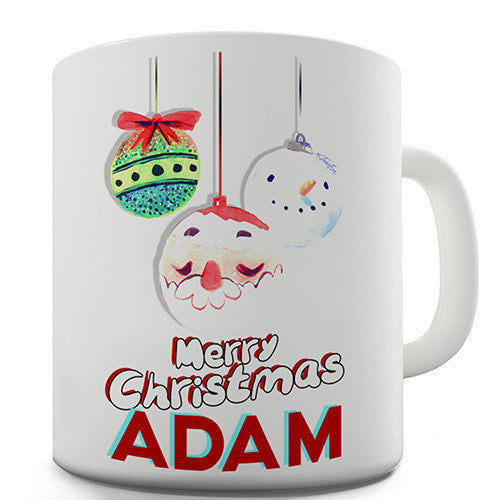 Christmas Santa Baubles Personalised Mug