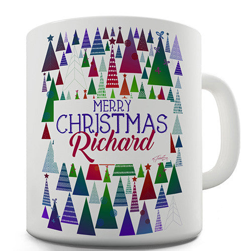 Christmas Trees Pattern Personalised Mug