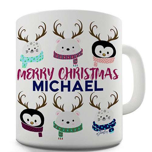 Cute Christmas Animals Personalised Mug