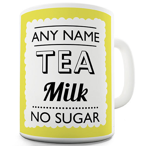 Yellow Hot Drink Order Personalised Mug