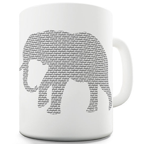 Elephant Word In Elephant Shape Novelty Mug