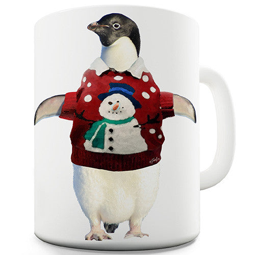 Penguin Christmas Jumper Novelty Mug