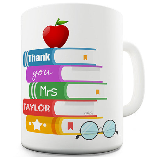 Apple Books Teacher Personalised Mug