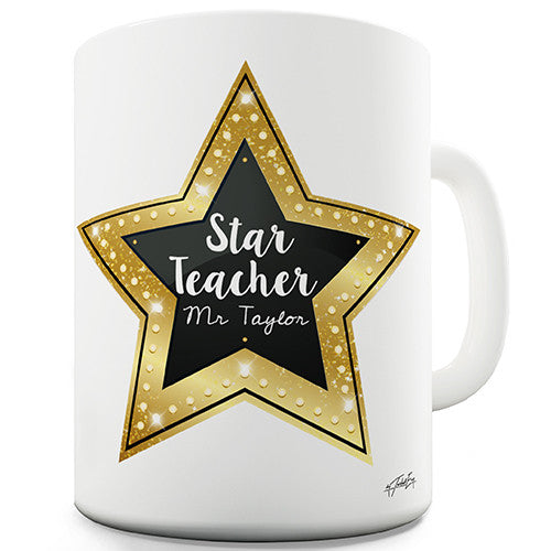 Gold Star Teacher Good Job Personalised Mug