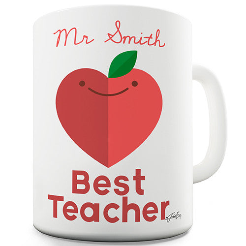 Heart Apple Teacher Personalised Mug