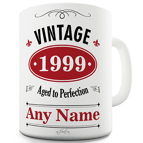 Vintage 1999 (add any name, year, age) Red Personalised Mug