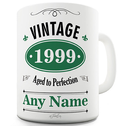Vintage 1999 (add any name, year, age) Green Personalised Mug