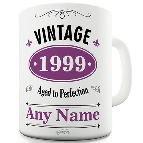 Vintage 1999 (add any name, year, age) Purple Personalised Mug