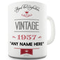 Vintage 1957 Aged to Perfection 60th Birthday Red Personalised Mug