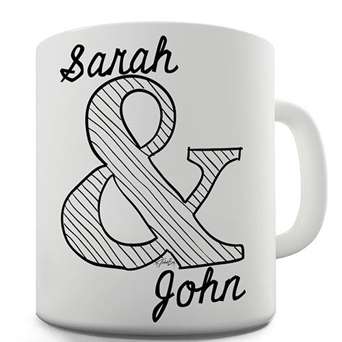 Valentines Wedding Ampersand Personalised Mug