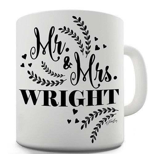 Mr & Mrs Hearts Personalised Mug