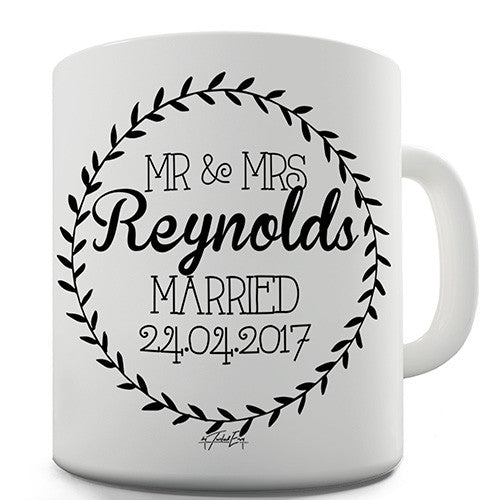 Wedding Wreath Personalised Mug