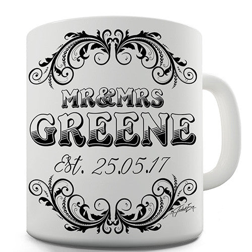 Vintage Mr & Mrs Personalised Mug