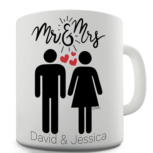 Mr & Mrs Symbols Personalised Mug