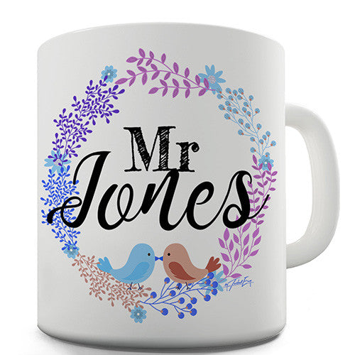 Mr Wedding Wreath Personalised Mug