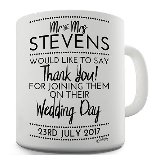 Wedding Thank You Personalised Mug