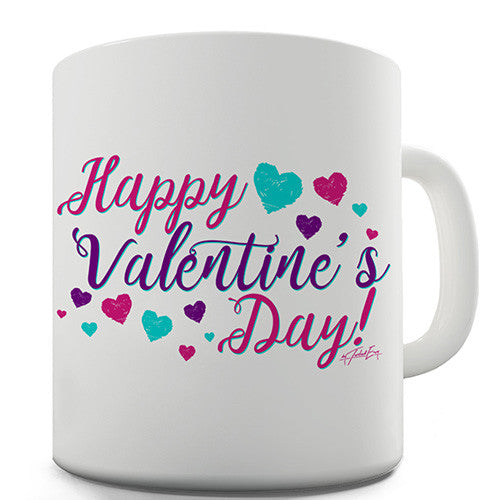 Happy Valentine's Day Pink Hearts Novelty Mug