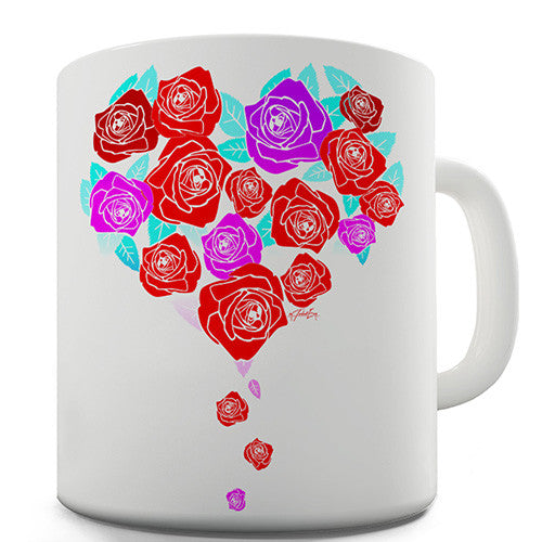 Roses Love Heart Novelty Mug