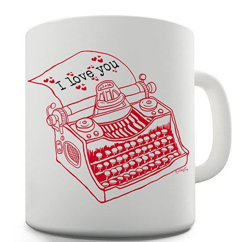 I Love You Typewriter Ceramic Mug